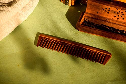 Svatv Handcrafted Rosewood Comb For Detangling Hair For Thick, Curly And Wavy Hair, Non-static And Eco-friendly With Wide Tooth For Grooming Hair Comb - (A-82A)