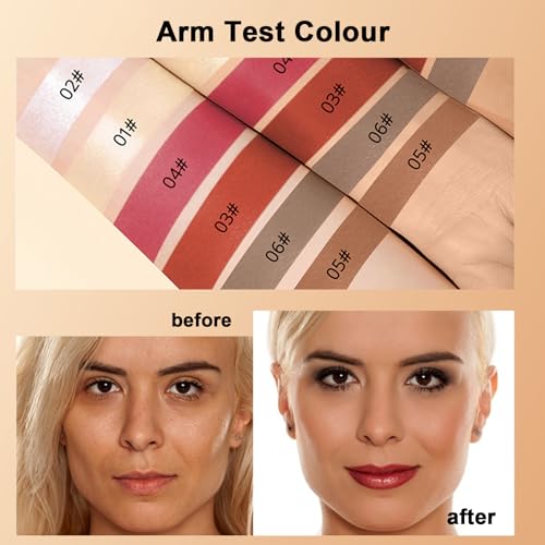 Contour Stick Makeup Set, 2024 New Face Stick Cream Blush, Bronzer Stick, Highlighter Stick for Face with Makeup Brush, Long Lasting & Natural Makeup Contour Stick for Beginner, 3 Colors (#01, 03, 05)