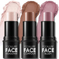 FOCALLURE 3Pcs Cream Contour Highlighter Blush Stick Set Fair 03+05+15