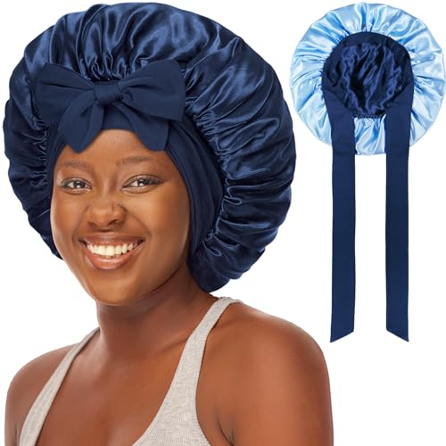 Double Layered Silk Satin Bonnet for Curly Hair