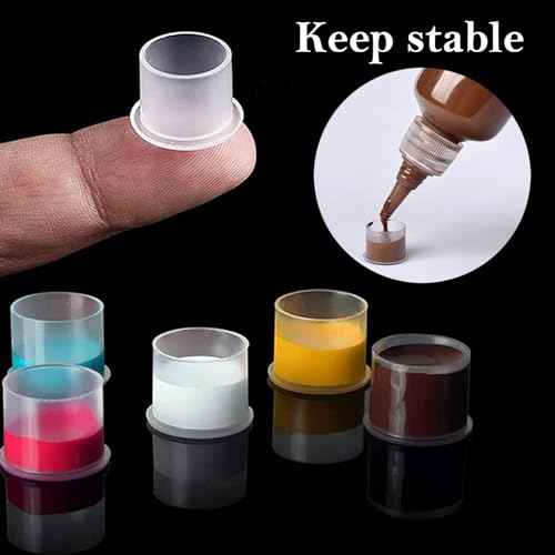 Ink Caps Tattoo Cups, Urknall 1000pcs Ink Caps with Base #11mm Small Tattoo Ink Caps Tattoo Cups for Ink Disposable Tattoo Ink Cups Pigment Cups Tattoo Plastic Cap(#11MM)