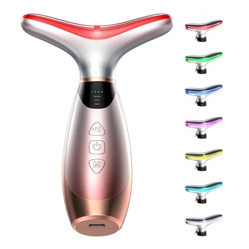 Pedete Facial Massager with 7 Color Red Light Therapy & Heating