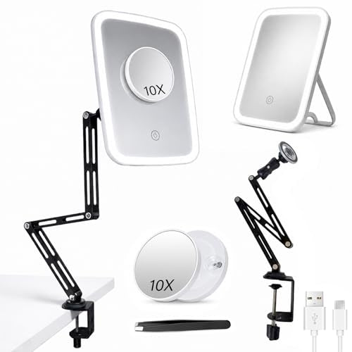 10X Magnifying Clip-On Makeup Mirror with Lights