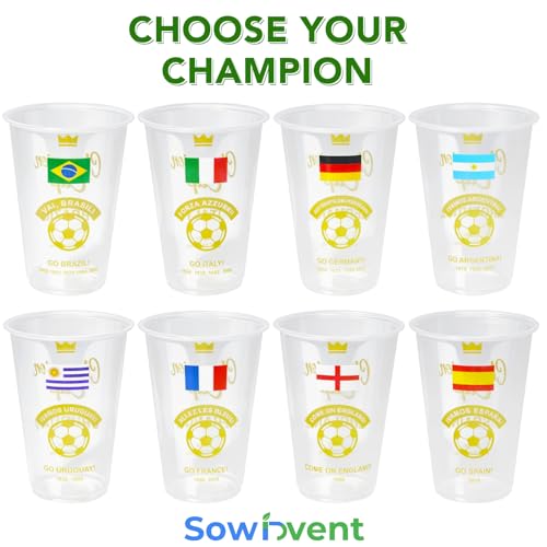 Champion Cups 18 oz - 24 Count England Soccer Party Cups