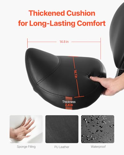 VEVOR Saddle Stool with Back Support, 450 lbs Capacity