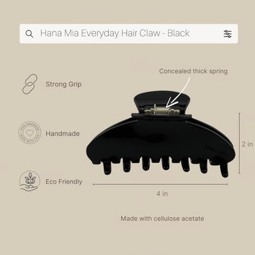 Luxury 4 Inch Black Claw Clip for Women - Secure Hold & Chic Style