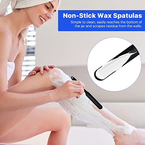 10 Pcs Non-Stick Wax Spatulas, Large Silicone Sticks Reusable Hair Removal Applicator Makeup Scraper for Home Salon Body Use