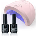 SUNUV UV Nail Lamp, 15ml Top and Base Coat Gel Polish Set Home and Salon Use SUNONE Pink