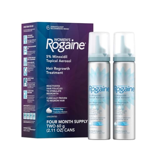 Women's Rogaine 5% Minoxidil Foam Hair Regrowth, 4-Month Supply