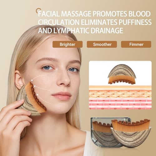 EULOGIST 2-Piece Facial Lymphatic Drainage Brush & Stainless Steel Gua Sha Set for Face & Neck