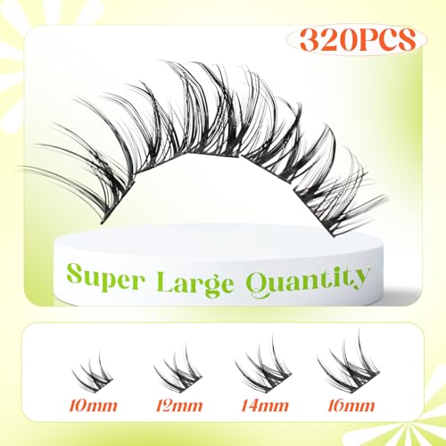 Wispy Lash Clusters 10-16mm C Curl - 320Pcs DIY