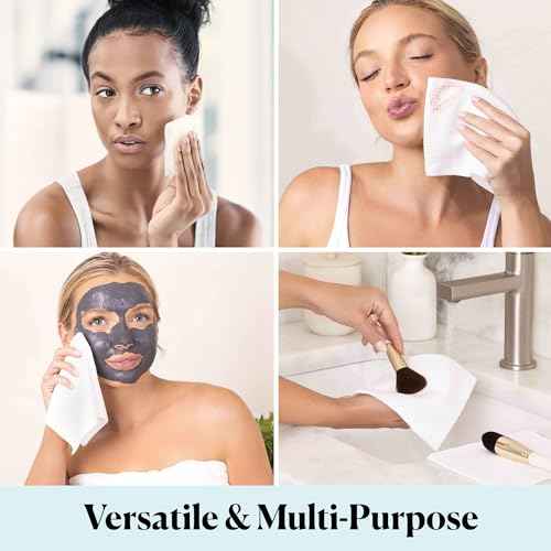 Sky Organics - Gentle Clean Face Towels (1-Pack) - 50 XL Single-Use Face Wipes - Ultra Soft & Dual Textured - Disposable Towel - Makeup Remover Wipes - Cruelty Free - Skin Care Tools - Self Care