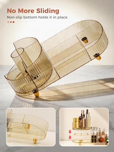 Booklov Rotating Makeup Organizer - 360° Clear Acrylic