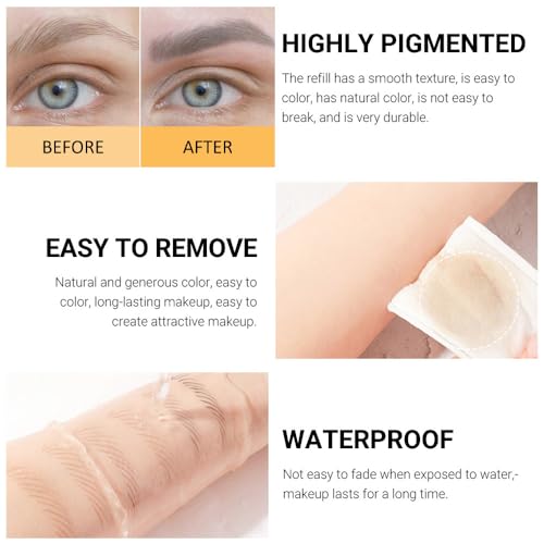 12-Piece Eyebrow Pencil Set, Waterproof Dark Brown