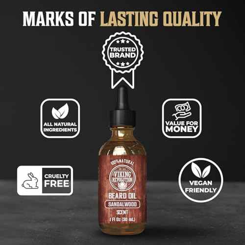 Viking Revolution Ultimate Conditioner for Men's Beard Grooming - Softens, Smoothes and Soothes Beard Itch- Contains Wash, Conditioner, Oil, Balm and Comb- Sandalwood Scent