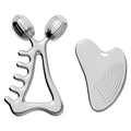 Gua Sha Facial Tools & Face Roller Set, Stainless Steel Facial Massager Tools for Lymphatic Drainage & Face Sculpting, Textured Guasha for Better Grip, Double Chin Reducer, Skincare Gift for Women