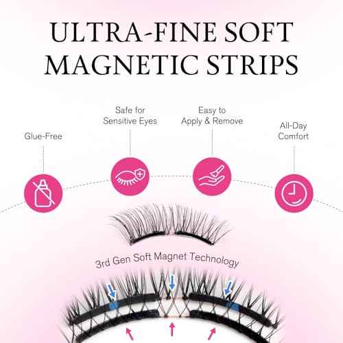 VEYESBEAUTY Magnetic Eyelashes with Applicator Reusable Magnetic Lashes Natural Look No Glue Needed False Eyelashes, Moonlit Lashes Kit Easy to Wear and Remove
