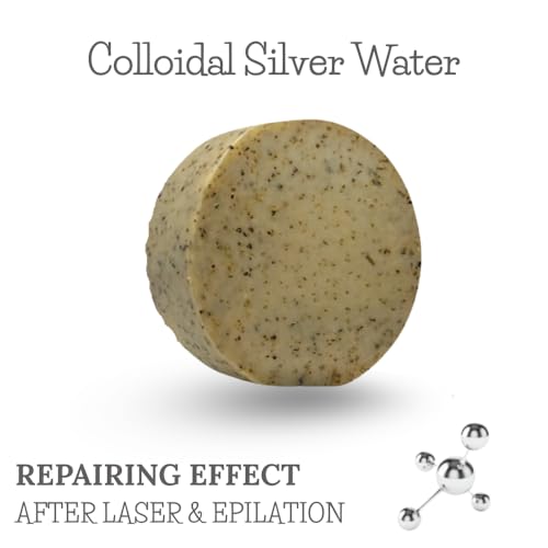 PARK & OZ Skin Recovery Soap with 104 ppm Silver Water ? Premium After-Laser & Epilation Skin Repair Bar ? Soothes Irritation & Hydrates ? All-Natural Antioxidant & Antibacterial Skincare (Silver, 4)