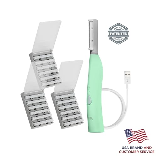 SPA SCIENCES - SIMA Patented Dermaplane Razor for Women Face ? Painless 2-in-1 Facial Exfoliation & Peach Fuzz Hair Removal ? Anti-Aging ? 3 Speeds ? Rechargeable ? 19 Weeks Treatment