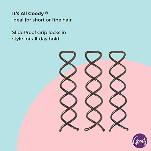 Goody SlideProof Mini Spin Pins - 3 Count Hair Clips