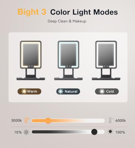 Electric Heated Shower Mirror with LED Light - Fogless Shaving