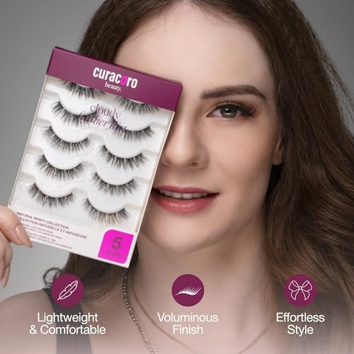Curacoro Feathered Wispy False Eyelashes 6-14mm (5 Pairs)
