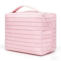 Large Waterproof Makeup Bag - Foldable Travel Toiletry Organizer (Pink)