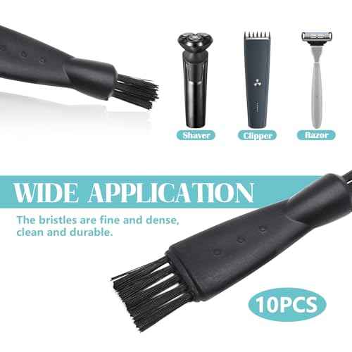 Quacc 10 PCS Mens Electric Shaver Cleaning Brush Black Double Sided Razor Brush for Cleaning Trimmer Hair Clipper Keyboard