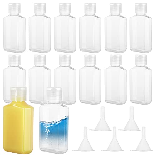 CYEAH 100 PCS 2 Oz Empty Hand Sanitizer Bottles, Clear Refillable Flip-Top Bottles, Plastic Travel Size Bottle with Flip Cap, Refillable Hand Sanitizer Holder for Travel, Business Trip and Camping
