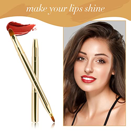 2-Pack Retractable Lip Brush Double-Ended Lipstick Applicator