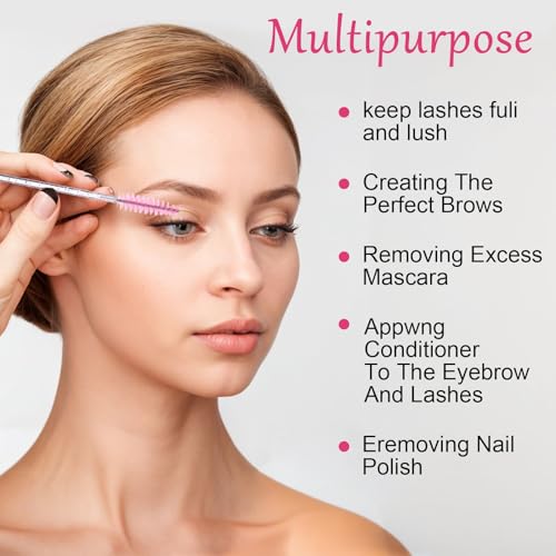 200 Pieces Mascara Wand Tube Set 100 Pcs Lash Spoolies for Eyelash Extensions 100 Pcs Diamond Empty Mascara Brush Disposable Colorful Eyebrow Applicator Makeup Tool