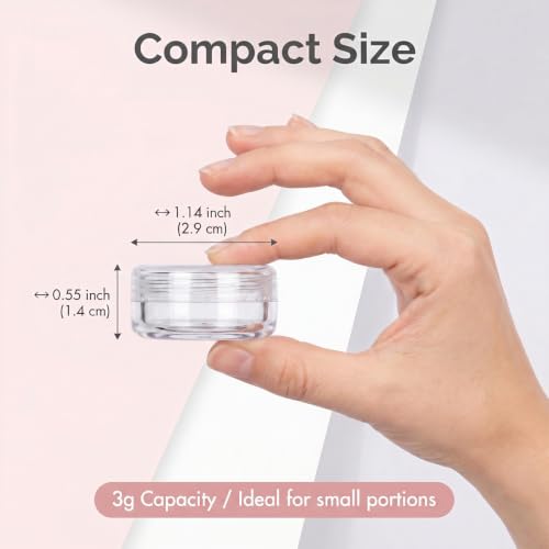 3g Sample Containers 50 Count Leak Proof with Labels & Spatulas