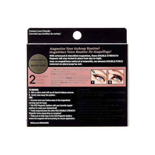 KISS Magnetic False Eyelashes Tempt - Reusable Magnetic Lashes with 5 Magnets, Wind Resistant, Lasts Up To 16 Hours