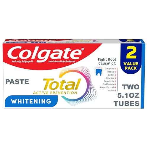 Colgate Total Whitening Fluoride Toothpaste - Mint, 5.1 oz (2 Pack)
