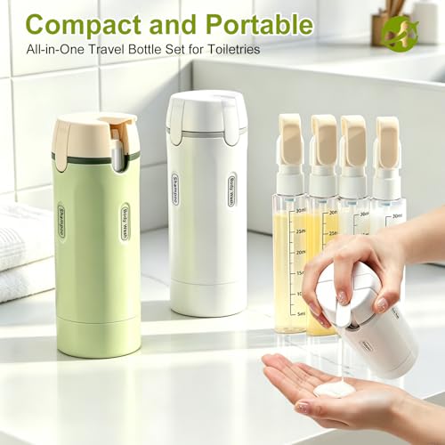 TSA Approved 4-in-1 Travel Dispenser Bottle Set | Leakproof & Compact
