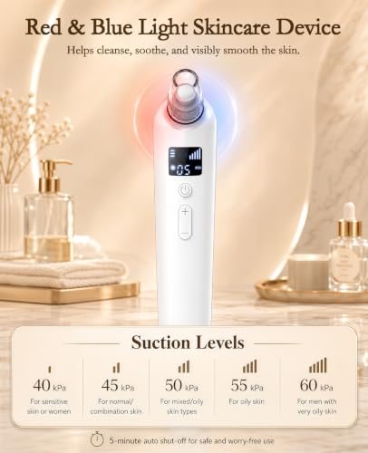 JICICUXI Blackhead Remover Vacuum with Heating & 5 Suction Levels
