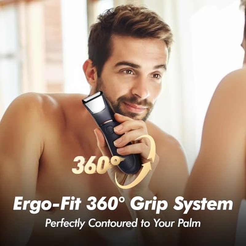 Advanced Body Hair Trimmer for Men with LED & Mirror - IPX7 Waterproof