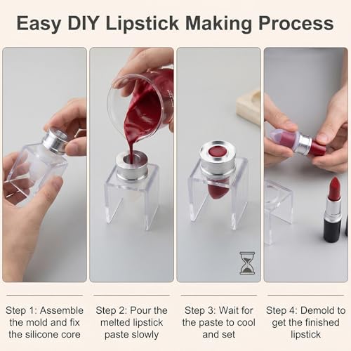 3-Pack Silicone Lipstick Molds 12.1mm with Aluminum Ring