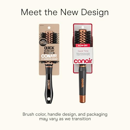 Conair Round Hair Brush Copper Quick Dry Boar & Nylon
