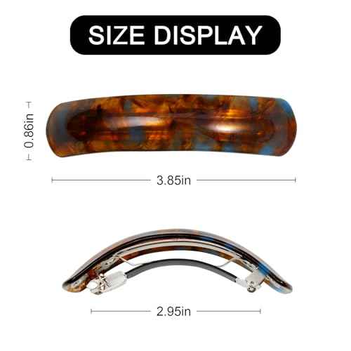 Large Hair Barrettes for Women Beautiful Lines Simple Retro Classic Snap French Hair Clips, Fashion Hair Accessories for Women Thick Hair,3 Pcs (HJ-Multicolor 1)