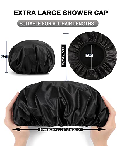YIZIJIZI Shower Cap for Women - Waterproof Terry Lined