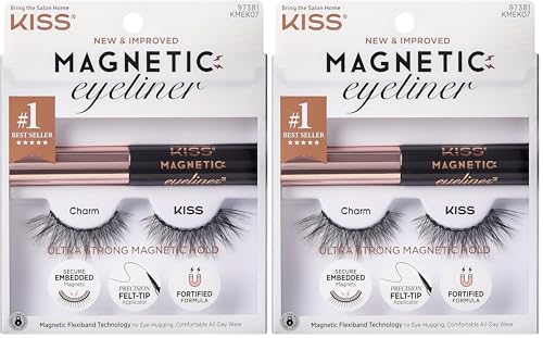KISS Charm Magnetic False Eyelashes 12mm with Eyeliner