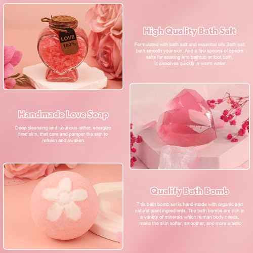 Happy Birthday Gifts for Women Friendship, Get Well Soon Gifts Baskets for Women, Self Care Package, Birthday Basket for Womens, Friends, Coworker Ideas (Best Wishes-PK)