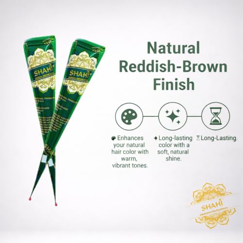 Shahi Natural Henna Hair Dye Cones - Reddish Brown, 4 Pack