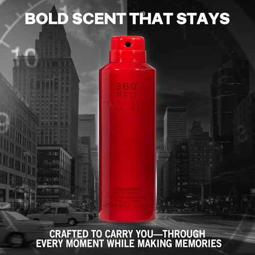 Perry Ellis 360¡Æ Red Body Spray for Men - Body Spray Cologne, EDT, All Over Men's & Boys Mist with Notes of Citrus, Spice & Exotic Woods Fragrance - 6 oz