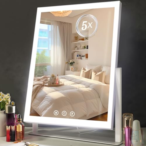 ViKert Vanity Mirror with Lights, 5X Magnification, 96 LED
