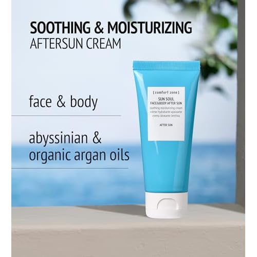 [ comfort zone ] Sun Soul Face & Body Aftersun, Soothing Moisturizing Cream, Anti-Aging, Redness Relief, DNA-Defense Peptide, Argan Oil, Clean Beauty, Vegan, All Skin Types, Italy, 6.76 Fl Oz