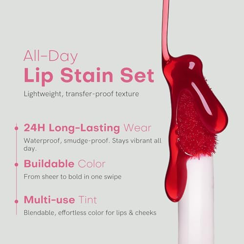 Bayfree Lip Tint Stain Set - 2PC Waterproof Liquid Blush