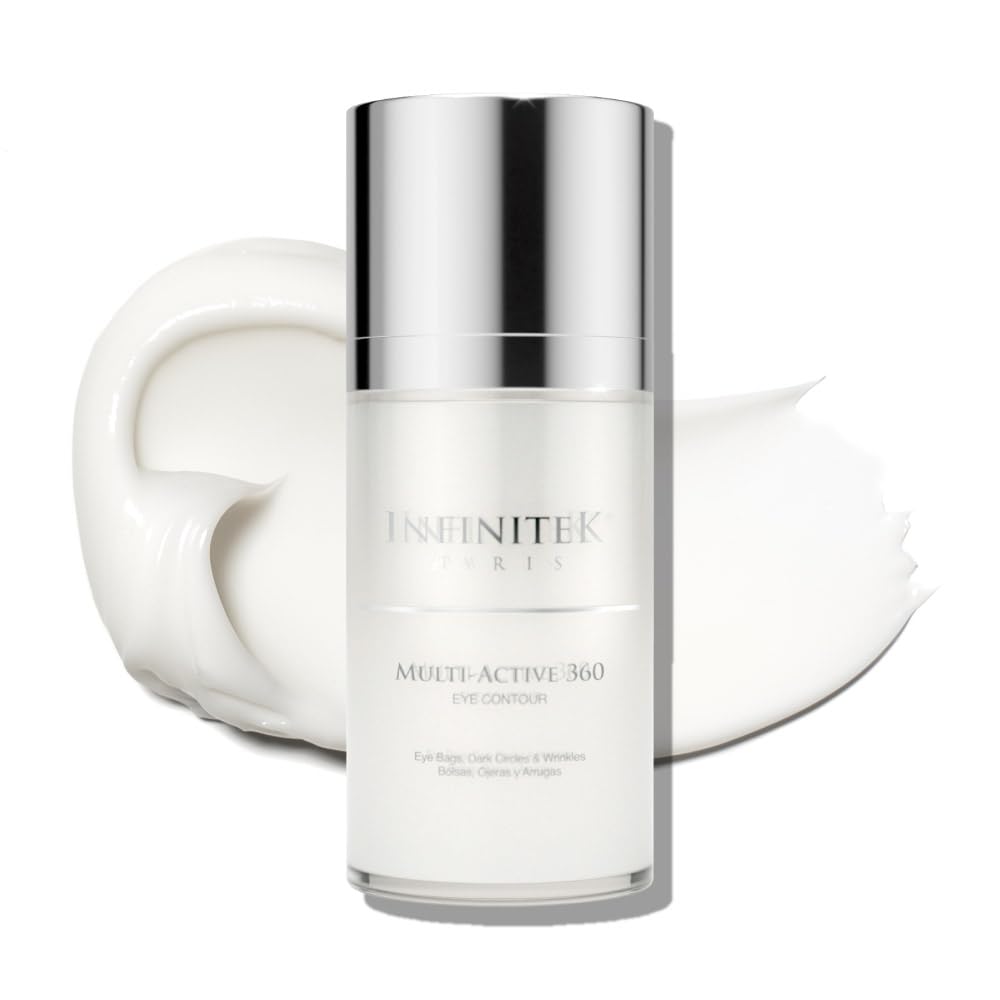 Infinitek Paris Multi-Active Collagen Eye Cream & Retinol Serum Eye Contour - Anti Aging Eye Cream for Wrinkles, Under Eye Treatment for Dark Circles and Under Eye Wrinckle Repair. 0.50 Fl Oz