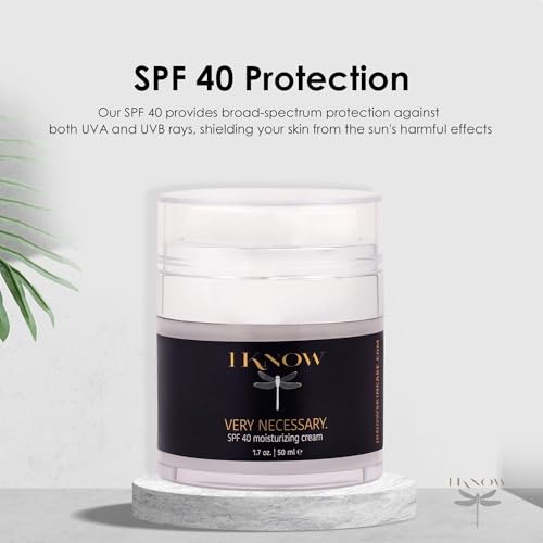 IKNOW VERY NECESSARY Broad Spectrum SPF 40 Skincare, Sun Protection Cream for UV Protection, Broad Spectrum SPF 40 Moisturizer Lotion for Pro-Aging, Spf 40 Facial Moisturizer and Sunblock